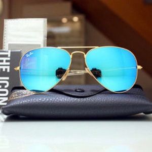Ray-Ban Aviator Sunglasses (Flash Blue)